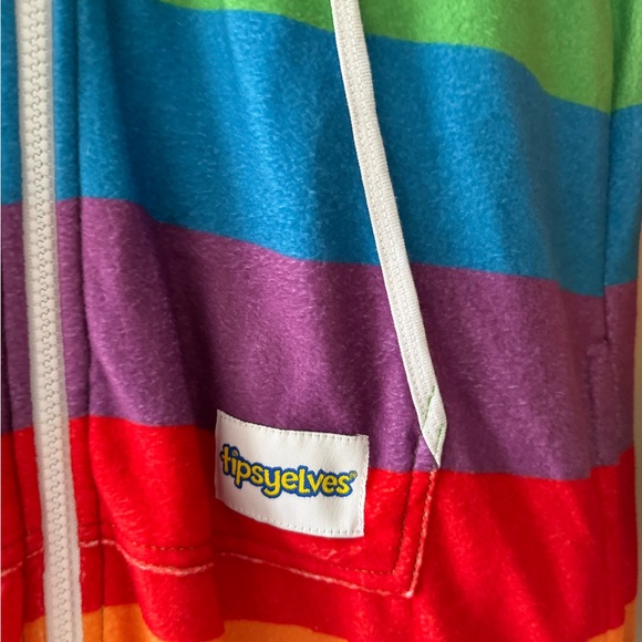 Tipsy Elves Fleece Rainbow Pride w/ Hoodie Onesie Unisex Small - Picture 7 of 11